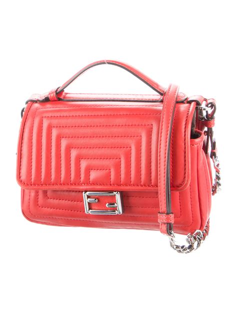 fendi double micro baguette leather crossbody bag|fendi handbags.